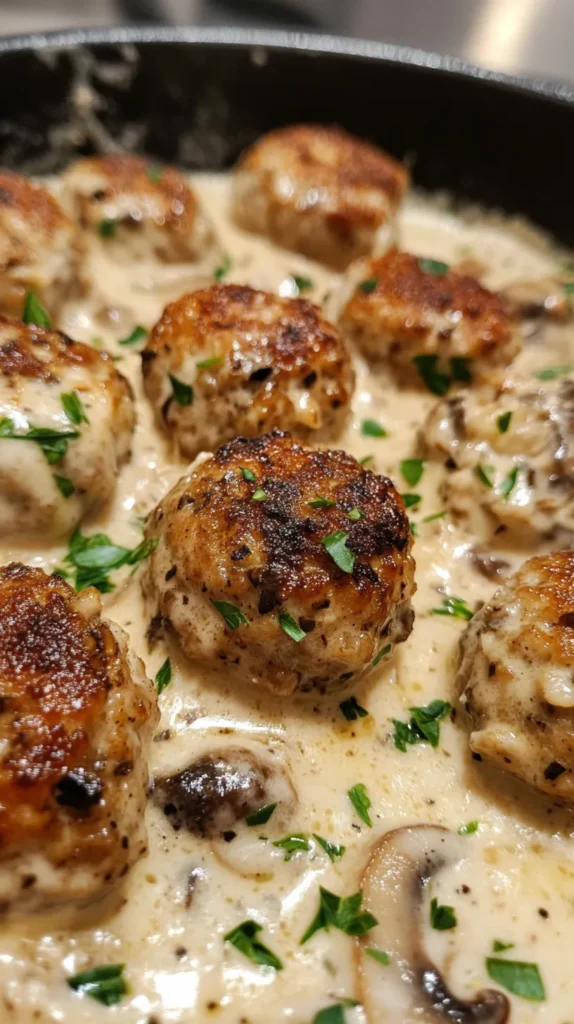 Creamy Mushroom Chicken Meatballs: A Delectable Fusion of Flavors 3 Creamy Mushroom Chicken Meatballs