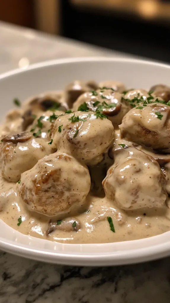 Creamy Mushroom Chicken Meatballs: A Delectable Fusion of Flavors 4 Creamy Mushroom Chicken Meatballs