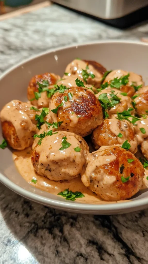 Creamy Mushroom Chicken Meatballs: A Delectable Fusion of Flavors 2 Creamy Mushroom Chicken Meatballs